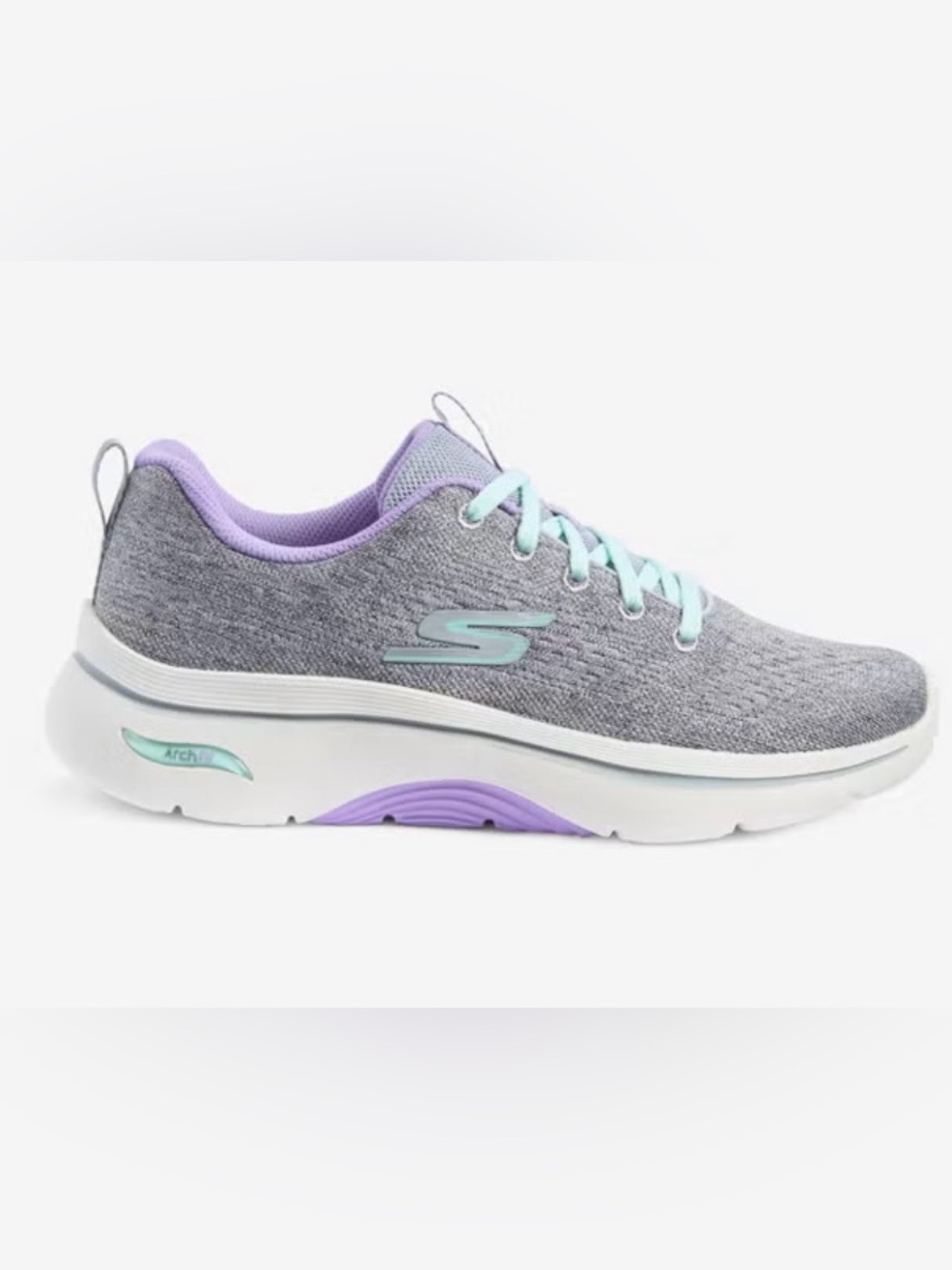 Skechers Women's Gray Lavender Go Walk Arch Fit 2.0 125311/GYLV Sneakers Size 10